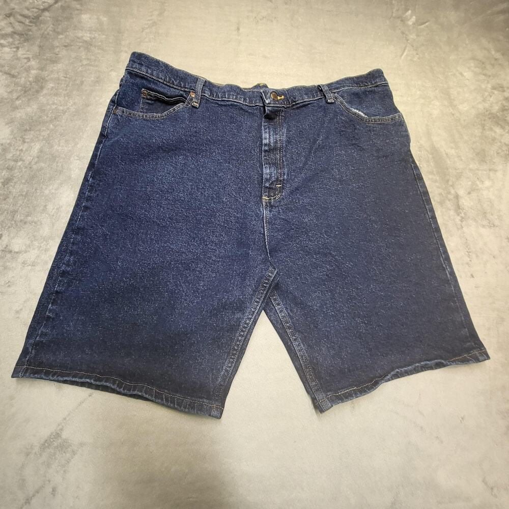 Wrangler Jean Shorts Mens 42 Blue Denim 5 Pocket Zip Fly Stretch Classic Jorts